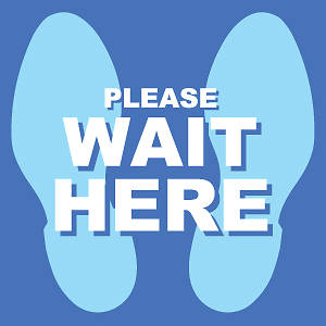 Picture of Please Wait Here 9"x9" Floor Decal Sign - 2 Pack