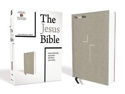 Picture of The Jesus Bible, NIV Edition, Cloth Over Board, Gray Linen, Comfort Print