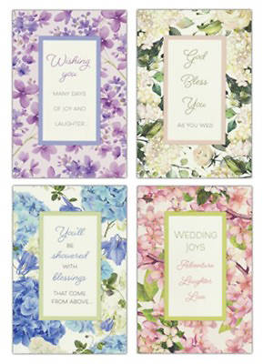 Picture of Floral Wedding Cards, Box of 12 (Mixed Scripture)