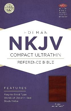 Picture of NKJV Compact Ultrathin Bible, Brown Leathertouch