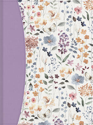 Rvr 1960 Biblia de Apuntes Tamaño Personal, Morado Floral, Símil Piel