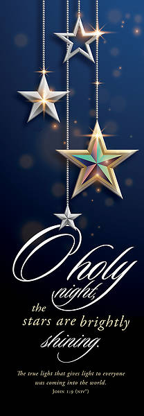 Picture of O Holy Night 2' x 6' Fabric Banner John 1:9 NIV