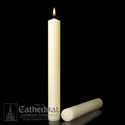 Picture of 100% Beeswax Altar Candles Cathedral 9 x 1 1/2 Pack of 6 All Purpose End