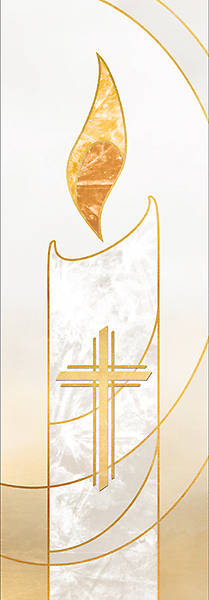 Picture of 18X5 Advent Banner CROSS WHITE