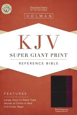 Picture of KJV Super Giant Print Reference Bible, Black/Burgundy Leathertouch