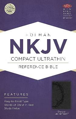 Picture of NKJV Compact Ultrathin Bible, Charcoal Leathertouch