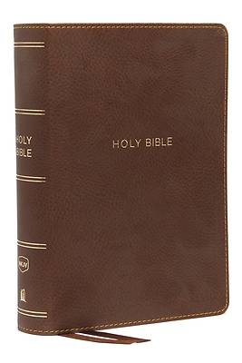 Picture of NKJV, Compact Single-Column Reference Bible, Imitation Leather, Brown, Red Letter Edition, Comfort Print