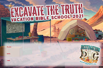 Picture of Vacation Bible School VBS 2021 Destination Dig Unearthing the Truth About Jesus Promotional Poster