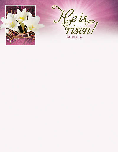 Picture of He is Risen Easter Letterhead