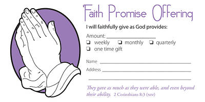 Picture of Faith Promise  Offering Envelope Pkg of 100