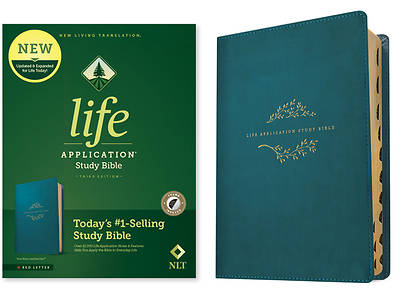 Picture of NLT Life Application Study Bible, Third Edition (Red Letter, Leatherlike, Teal Blue, Indexed)