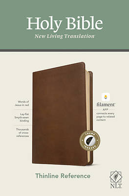 Picture of NLT Thinline Reference Bible, Filament Enabled Edition (Red Letter, Leatherlike, Rustic Brown, Indexed)