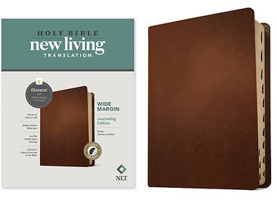 Picture of NLT Wide Margin Bible, Filament Enabled Edition (Red Letter, Genuine Leather, Brown, Indexed)