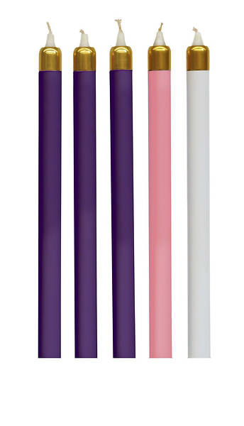 Picture of Advent Wreath Tube Candle Set - 3 Purple, 1 Rose, 1 White