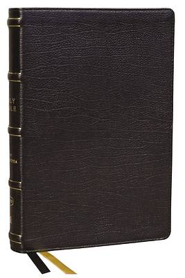 Picture of Kjv, Center-Column Reference Bible with Apocrypha Genuine Leather, Black, 72,000 Cross-References, Red Letter, Thumb Indexed, Comfort Print