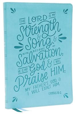 Picture of Nkjv, Thinline Bible, Verse Art Cover Collection, Leathersoft, Teal, Red Letter, Comfort Print