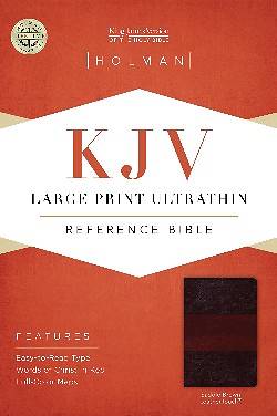Picture of KJV Large Print Ultrathin Reference Bible, Saddle Brown Leathertouch
