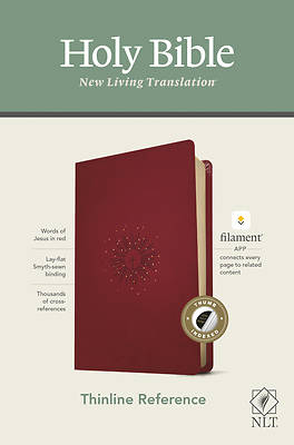 Picture of NLT Thinline Reference Bible, Filament Enabled Edition (Red Letter, Leatherlike, Berry, Indexed)