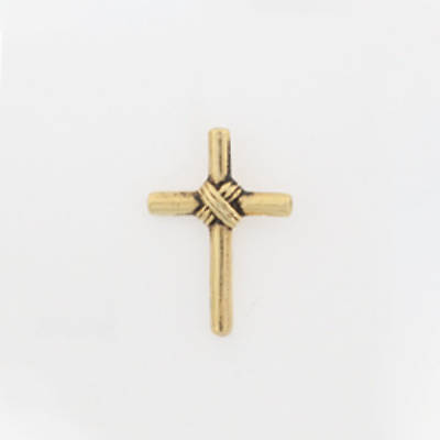 Picture of Gold Plated Lapel Pin - Wrapped Tube Cross