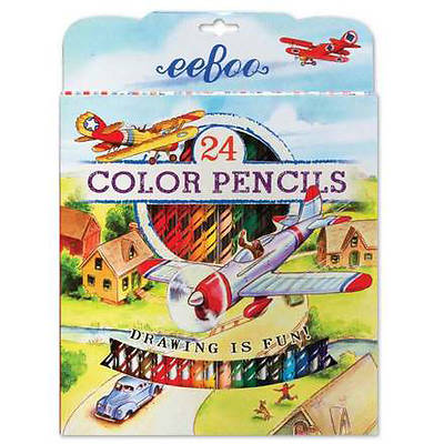 Picture of Red Airplane 24 Color Pencils