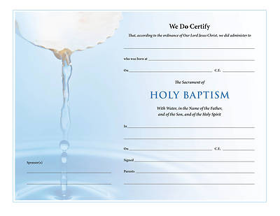 Picture of Holy Baptism Certificate - Download