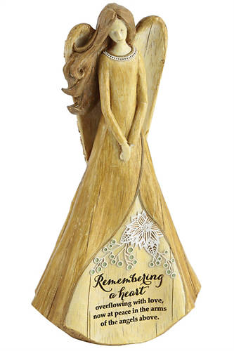 Picture of Remembering a Heart Memorial Angel Figurine