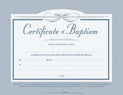 Picture of Flat Baptism Certificate