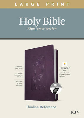 Picture of KJV Large Print Thinline Reference Bible, Filament Enabled Edition (Red Letter, Leatherlike, Floral/Purple, Indexed)