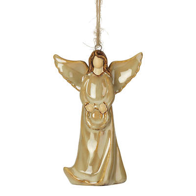 Picture of Ceramic Angel Ornament  Holding Wreath