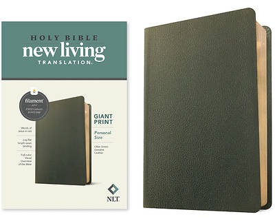 Picture of NLT Personal Size Giant Print Bible, Filament Enabled Edition (Red Letter, Genuine Leather, Olive Green)