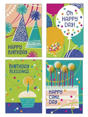 Picture of Oh Happy Day Birthday Cards, Box of 12 (Mixed Scripture)