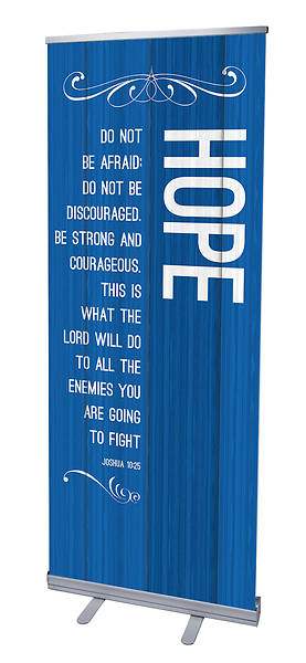Picture of Painted Wood Hope RollUp Banner with Stand