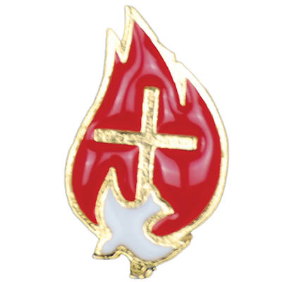 Picture of Cross & Flame Lapel Pin with Dove