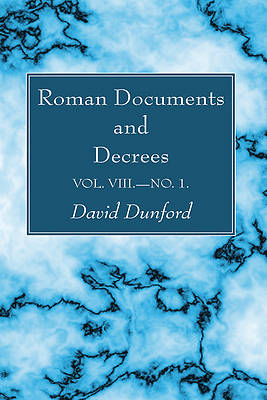 Picture of Roman Documents and Decrees, Volume VIII--No. 1