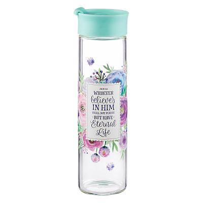 Picture of Water Bottle Glass Pastel Floral