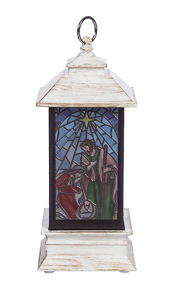 Picture of LED Stained Glass Water Lantern With Star