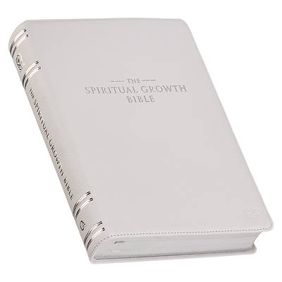 Picture of The Spiritual Growth Bible, Study Bible, NLT - New Living Translation Holy Bible, Premium Full Grain Leather, White