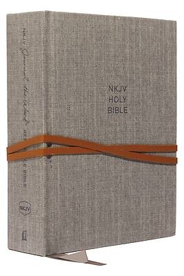 Picture of NKJV, Journal the Word Reference Bible, Cloth Over Board, Gray, Red Letter Edition, Comfort Print