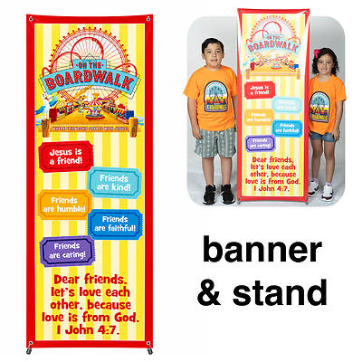 Picture of VBS 2027 On the Boardwalk VBS Theme Banner X Stand Combo