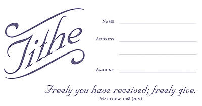 Picture of Tithe Offering Envelope - Matthew 10:8 Package of 100