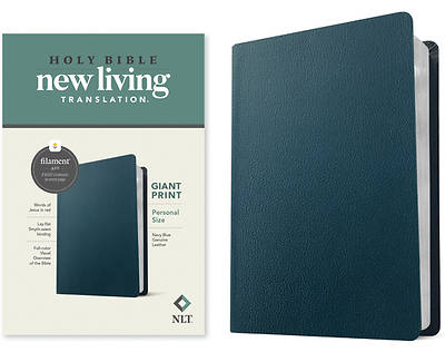 Picture of NLT Personal Size Giant Print Bible, Filament Enabled Edition (Red Letter, Genuine Leather, Navy Blue)