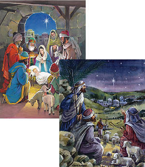 Picture of Pack of 12 Advent Calendars - Yonder Star and Savior's Light