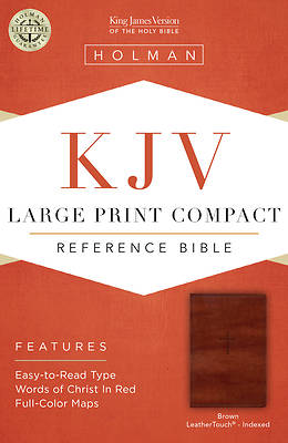 Picture of KJV Large Print Compact Reference Bible, Brown Cross Leathertouch, Indexed