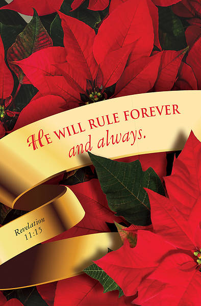 Picture of He Will Rule Forever Poinsettia Christmas Bulletin 2015 (Pkg of 50)