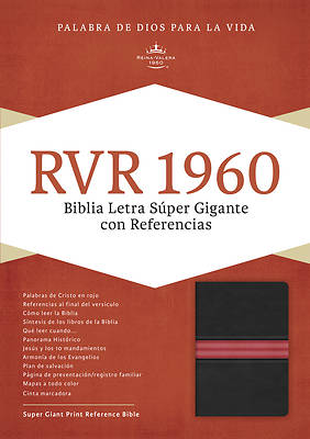 Picture of Rvr 1960 Biblia Letra Super Gigante, Negro Piel Fabricada Edicion Con Indice y Cierre