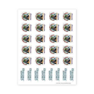Picture of Vacation Bible School VBS 2024 Breaker Rock Beach Logo Stickers 10 Sheets