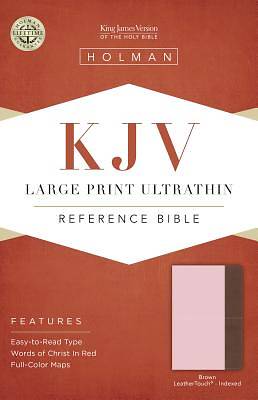 Picture of KJV Large Print Ultrathin Reference Bible, Pink/Brown Leathertouch Indexed