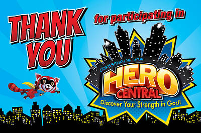 Picture of Vacation Bible School VBS Hero Central Thank You Postcards (Pkg of 24)