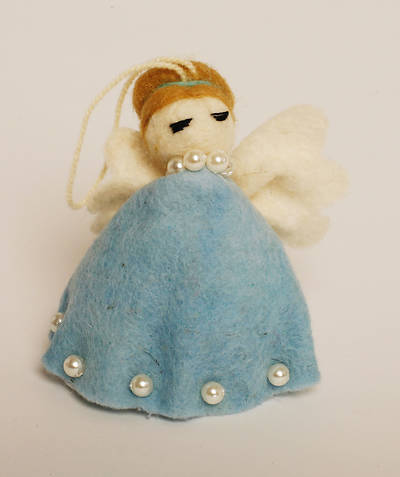 Picture of Felt Angel Ornament - Blue Dress