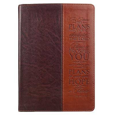 Picture of Journal Lux-Leather Two-Tone Brown Plans Jeremiah 29